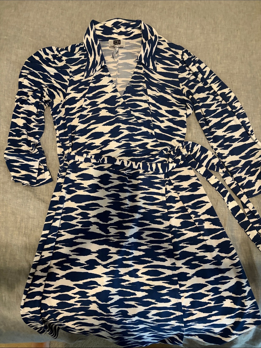 Laundry by Design Navy and White Wrap Dress